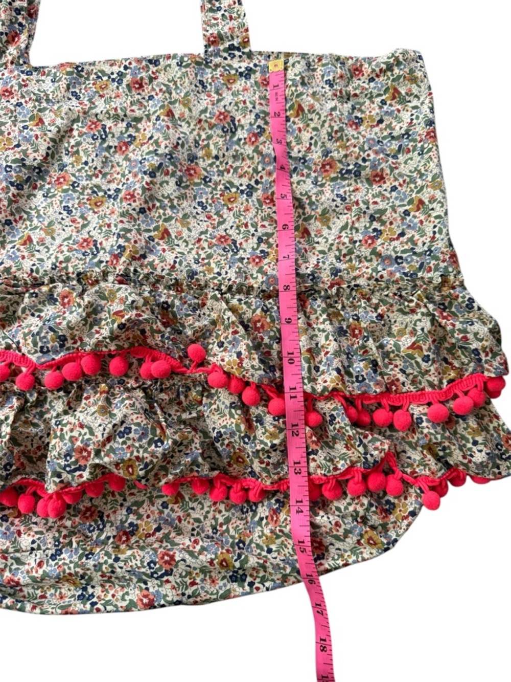 Natural Life Floral Pom Pom Ruffle Bag - Picture 8 of 8